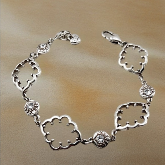 Brighton Lotus silver and crystal bracelet. Silver Plated with crystals. - Picture 1 of 6